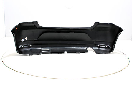 Rear Bumper +Exhaust hole Volkswagen Polo 6C BRILJANTSCHWARZ (L041)