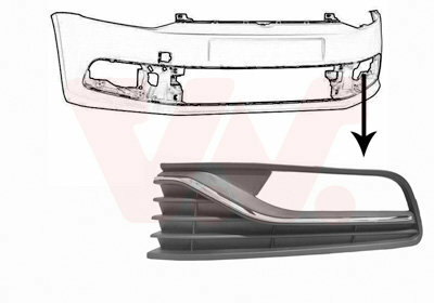 Mistlampgrille voorbumper links +Chroom VOLKSWAGEN Polo 6C