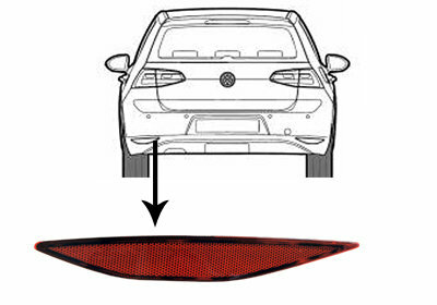 Reflector links in achterbumper VOLKSWAGEN Golf 7 3/5 Deurs