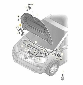 Bonnet hinge left Volkswagen Up