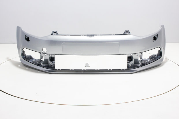 Front Bumper with headlamp washers Volkswagen Polo 6C REFLEXSILVER (LA7W)