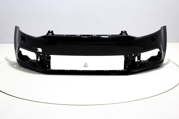 Front Bumper with headlamp washers Volkswagen Polo 6C BRILJANTSCHWARZ (L041)