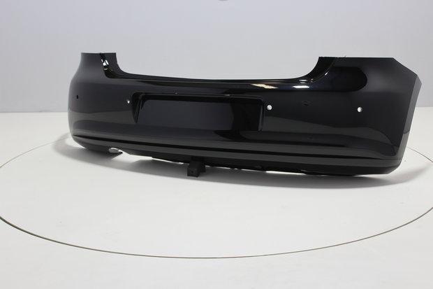 Rear Bumper +PDC +Exhaust hole Volkswagen Polo 6R DEEPBLACK (LC9X)