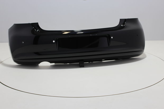 Rear Bumper +PDC +Exhaust hole Volkswagen Polo 6R DEEPBLACK (LC9X)