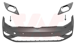 Front Bumper +PDC +Headlampwashers Volkswagen Golf 7 DEEPBLACK (LC9X)